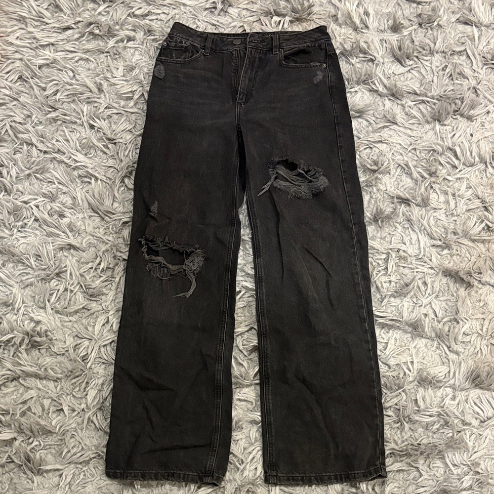 Garage Distressed Black Jeans